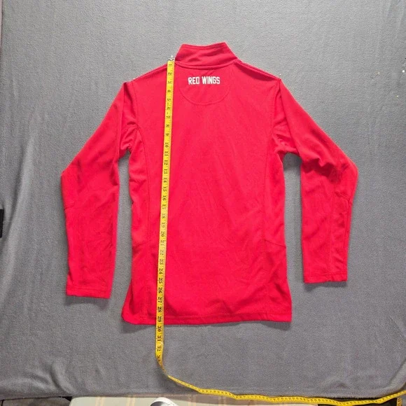 Detroit Red Wings NHL‎ Quarter Zip Pullover Shirt Men's Medium Red Performance M - Picture 8 of 9